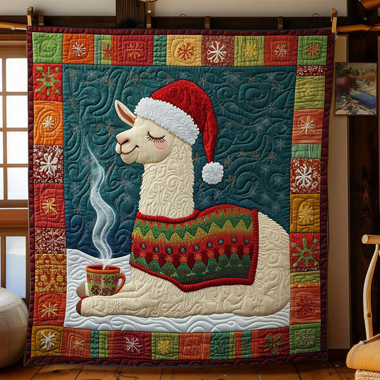 Santa Llama Quilt Blanket