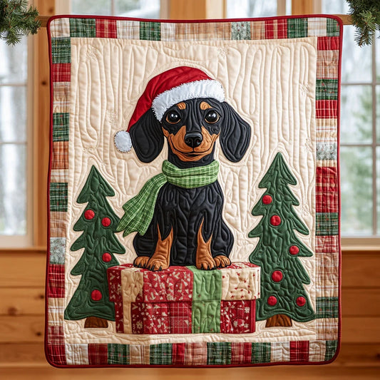 Santa Pup Quilt Blanket