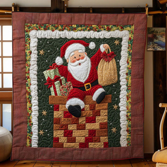 Santa Roof Pop Quilt Blanket