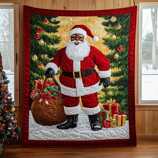 Santa's Holiday Cheer Quilt Blanket