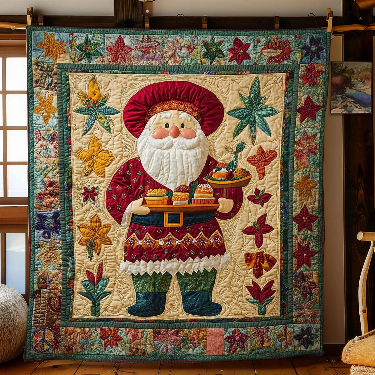 Santa's Mexican Feast Quilt Blanket
