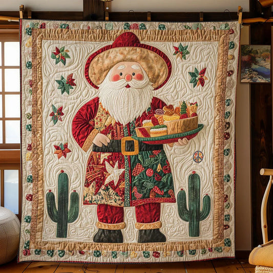 Santa's Mexican Feast Quilt Blanket