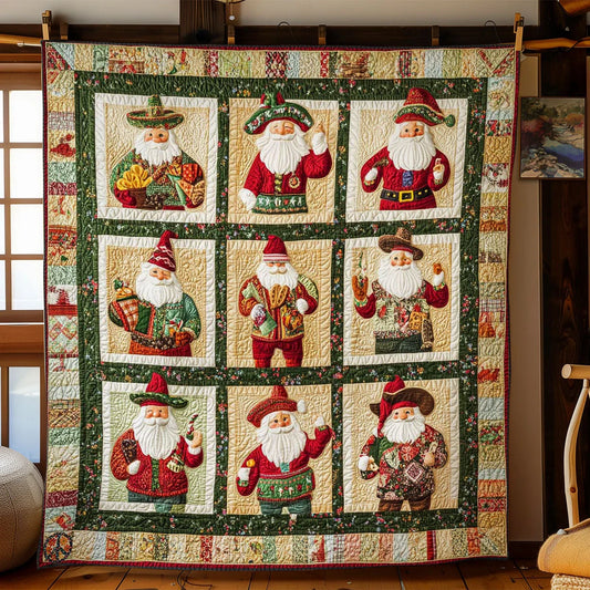 Santa's Mexican Feast Quilt Blanket