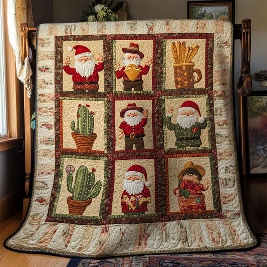 Santa's Mexican Feast Quilt Blanket