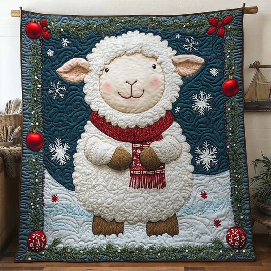 Santa's Sheep Quilt Blanket