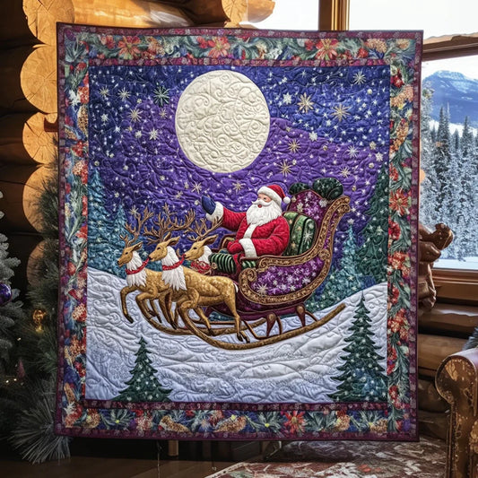 Santa Silver Moon Quilt Blanket