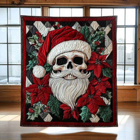 Santa Skull Cheer Quilt Blanket