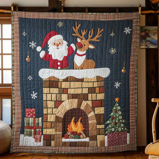 Santa Surprise Joy Quilt Blanket