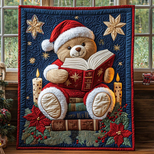 Santa Teddy Quilt Blanket