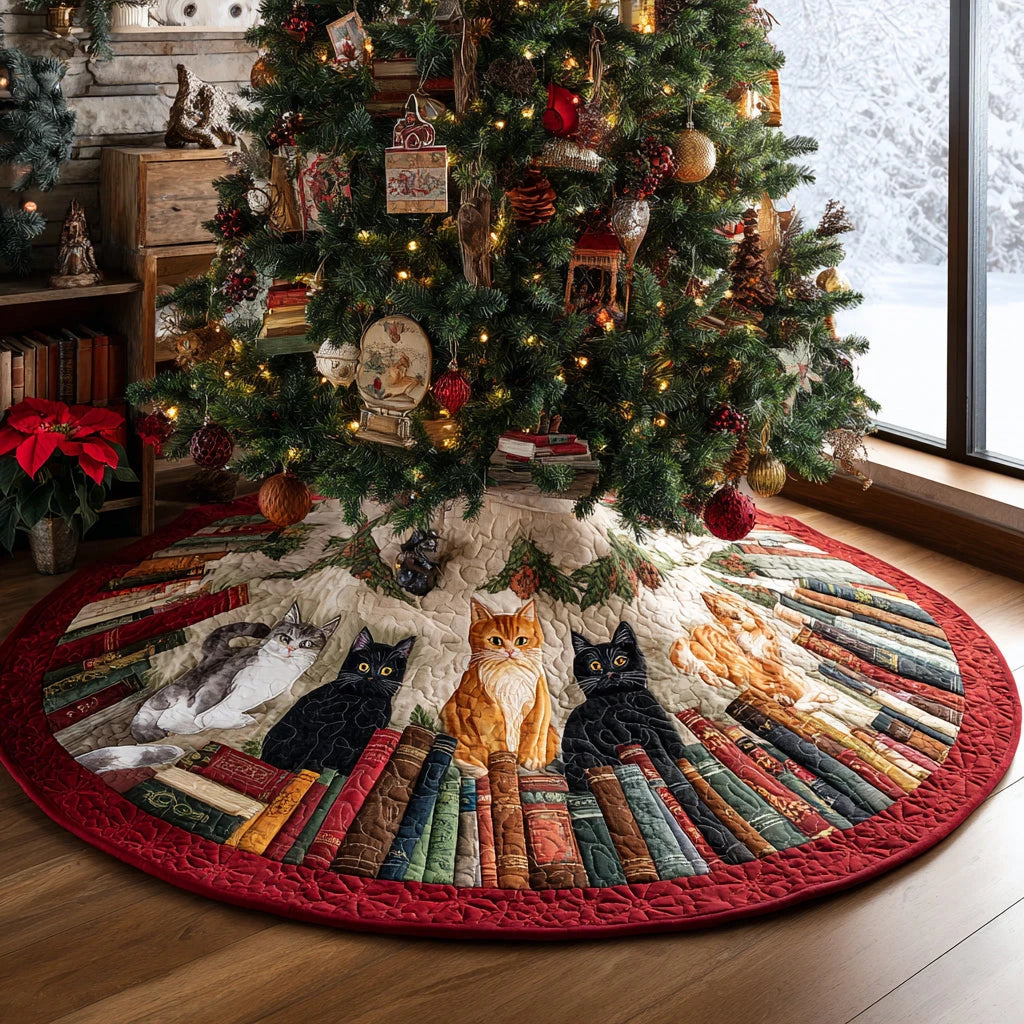 Santa Whiskers Christmas Quilted Tree Skirt