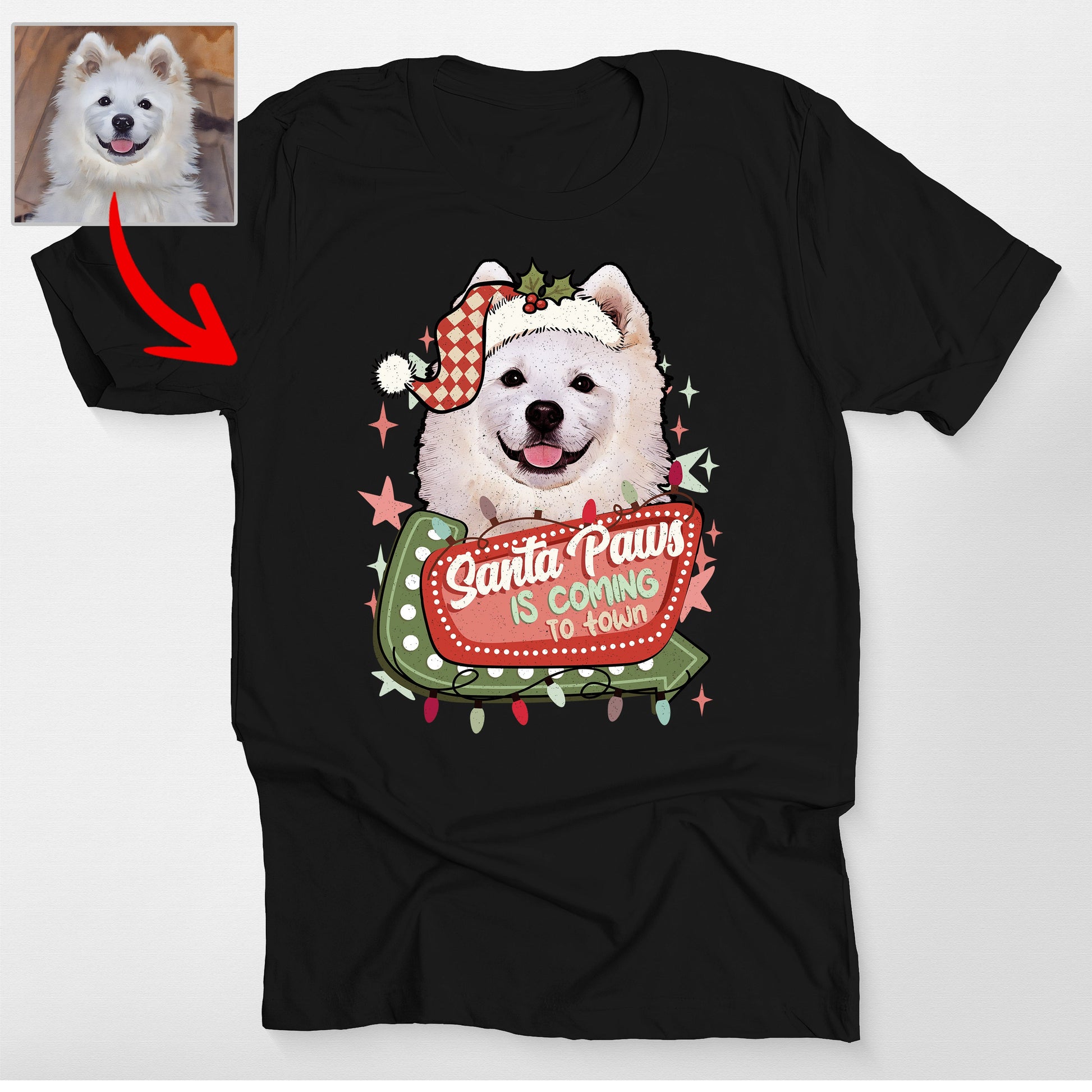 Santa Paws is Coming to Town Bella Canvas Christma