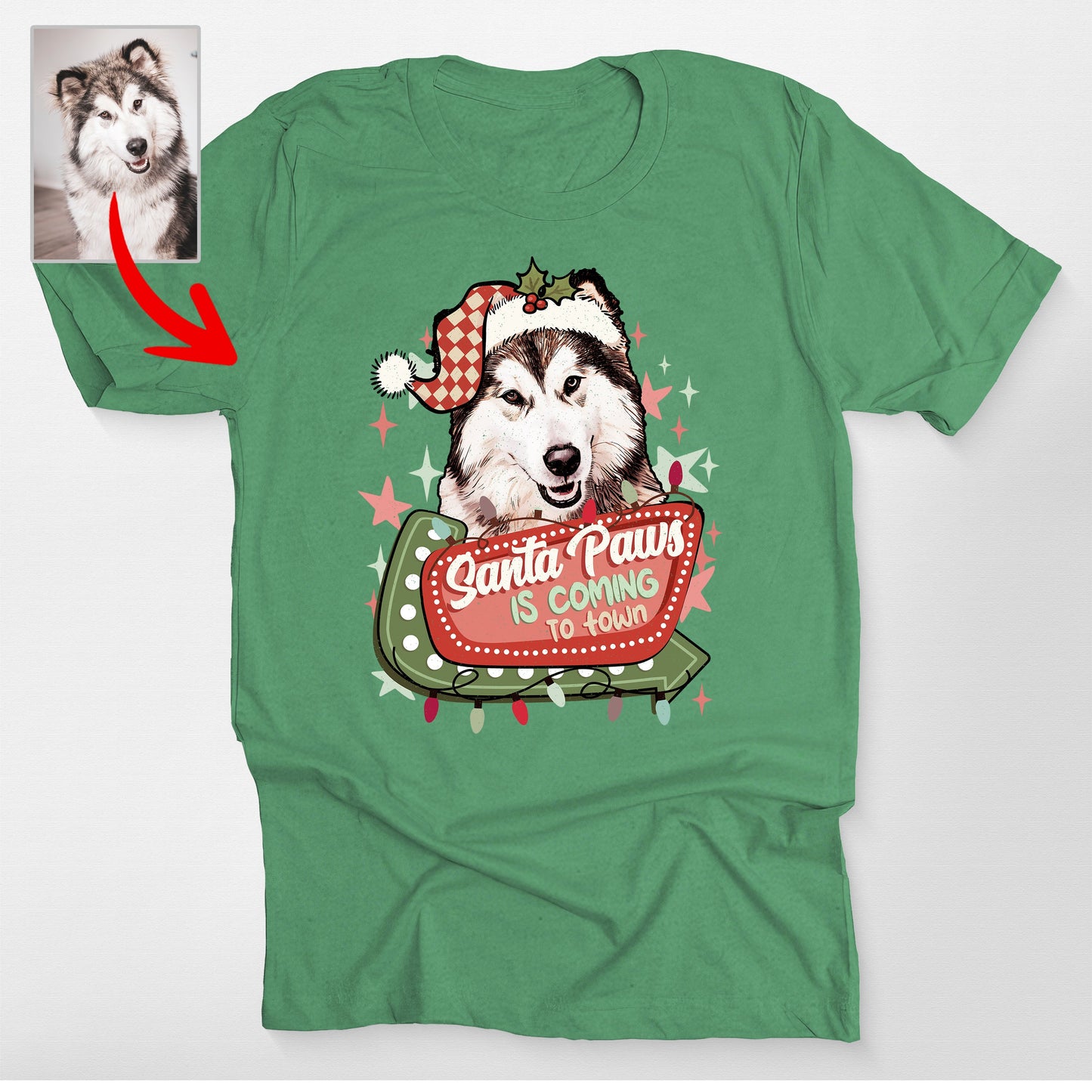 Santa Paws is Coming to Town Bella Canvas Christma (view 2)