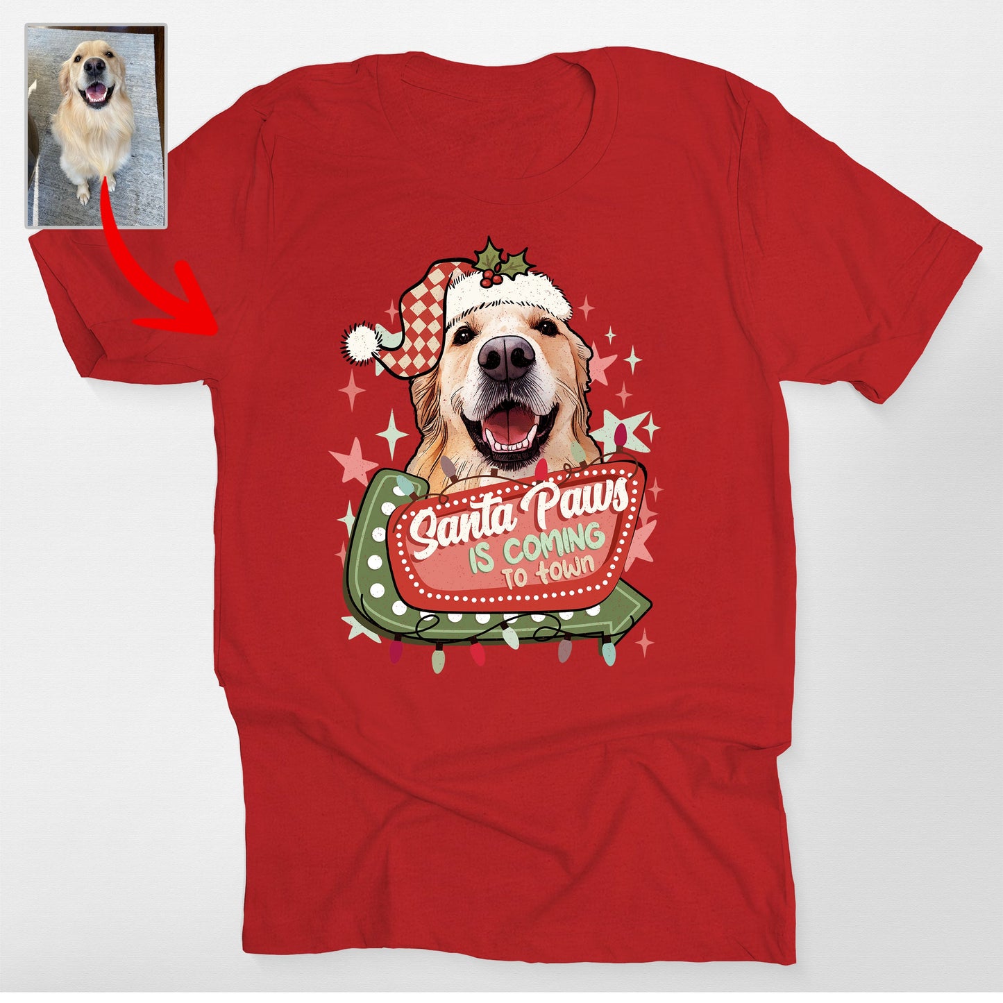 Santa Paws is Coming to Town Bella Canvas Christma (view 4)