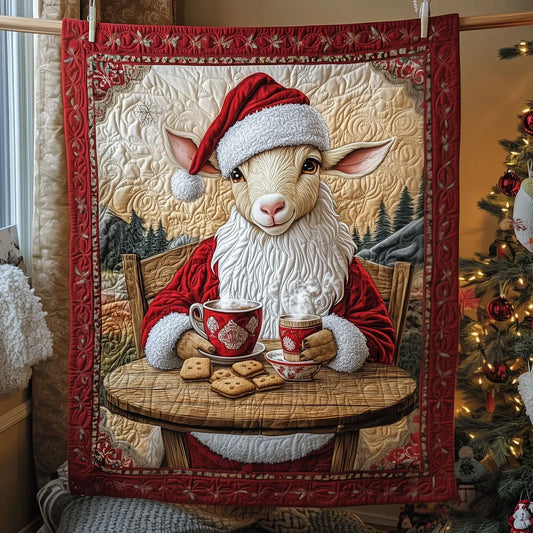 Santa's Coffee Break Quilt Blanket
