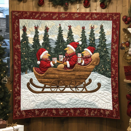 Santa's Poultry Patrol Quilt Blanket