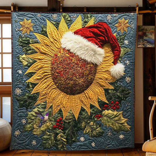 Santa's Sunflower Charm Quilt Blanket