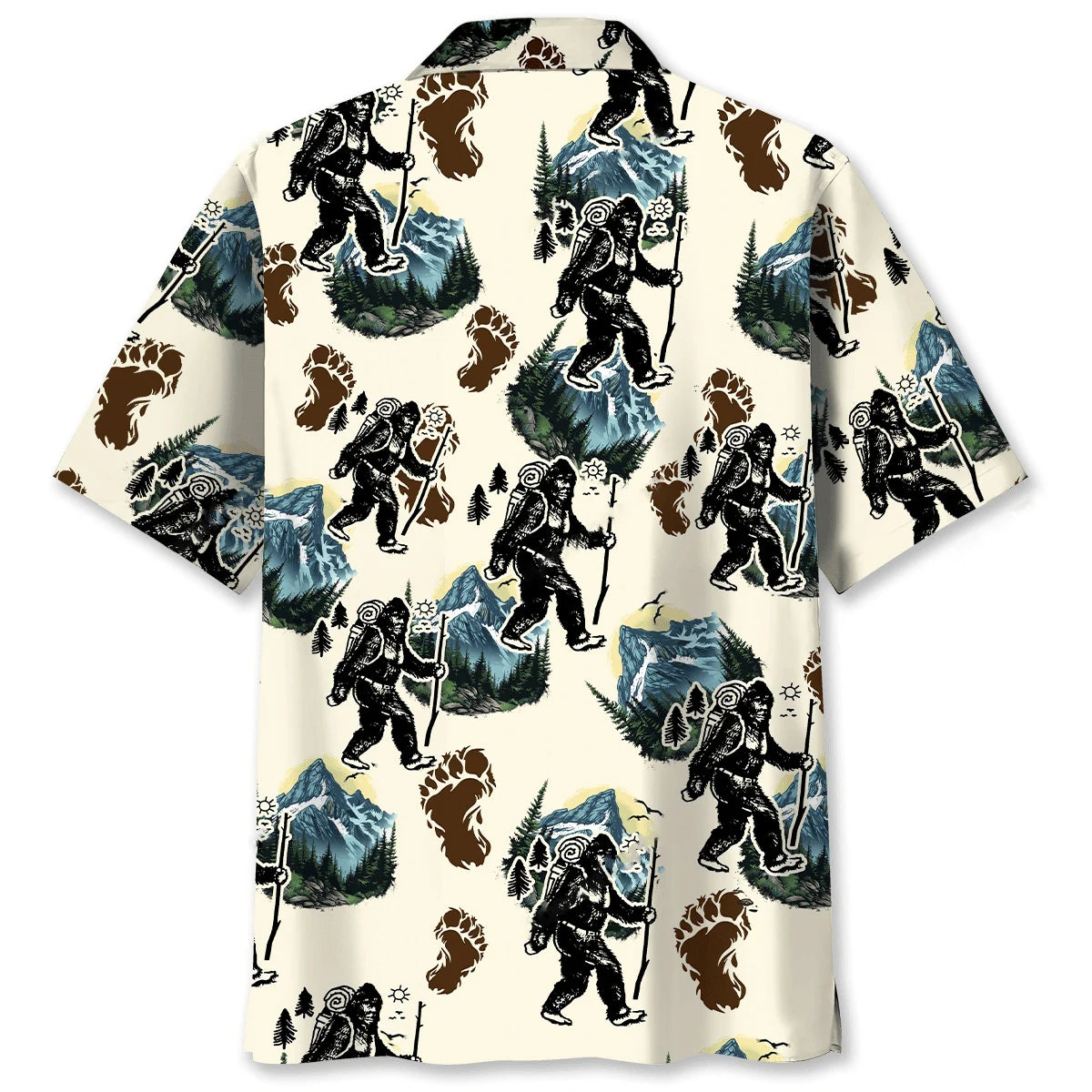 Sasquatch Hiking Trail Hawaiian Shirt, custom shirt gift for men (view 2)