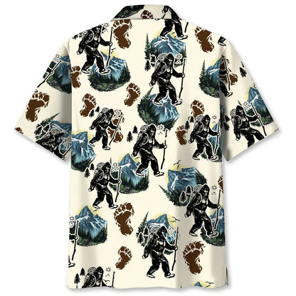Sasquatch Hiking Trail Hawaiian Shirt, custom shirt gift for men (view 2)