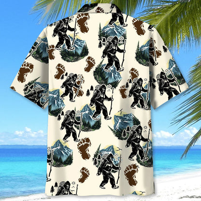 Sasquatch Hiking Trail Hawaiian Shirt, custom shirt gift for men (view 3)
