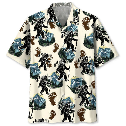 Sasquatch Hiking Trail Hawaiian Shirt, custom shirt gift for men (view 4)