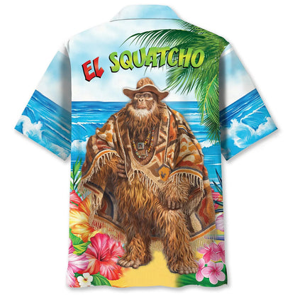 Sasquatch Poncho Beach Hawaiian Shirt, custom shirt gift for men (view 2)