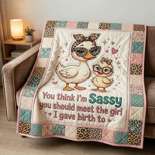 Sassy Mama Duck Quilt Blanket