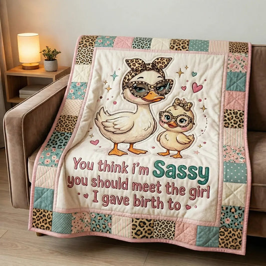 Sassy Mama Duck Quilt Blanket