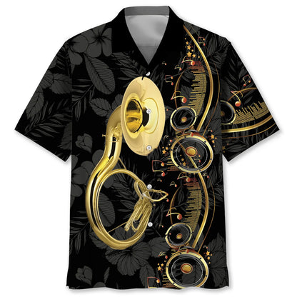 Sausaphone Black Music Hawaiian Shirt, patriotic gift for 4th of July (view 2)
