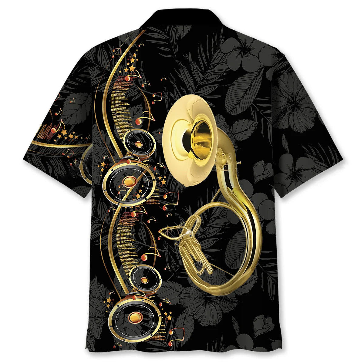Sausaphone Black Music Hawaiian Shirt, patriotic gift for 4th of July (view 3)