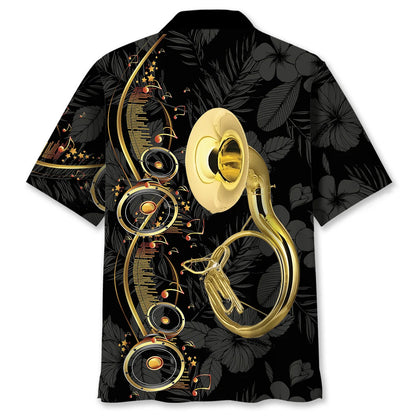 Sausaphone Black Music Hawaiian Shirt, patriotic gift for 4th of July (view 3)