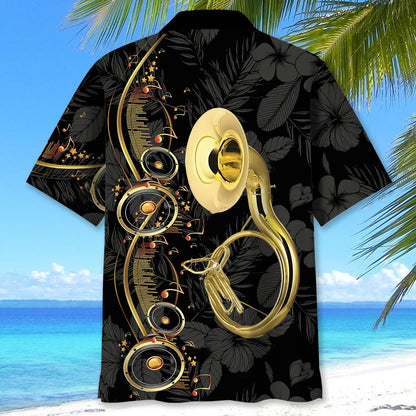 Sausaphone Black Music Hawaiian Shirt, patriotic gift for 4th of July (view 4)