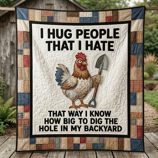 Savage Chicken Humor Quilt Blanket
