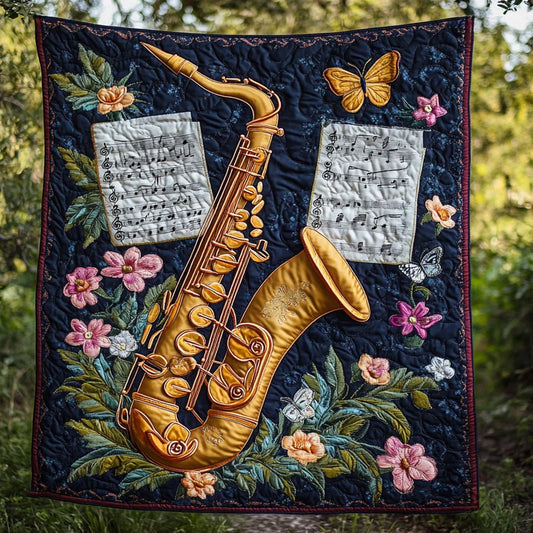 Saxophone Bloom Quilt Blanket