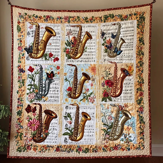 Saxophone Harmony Quilt Blanket