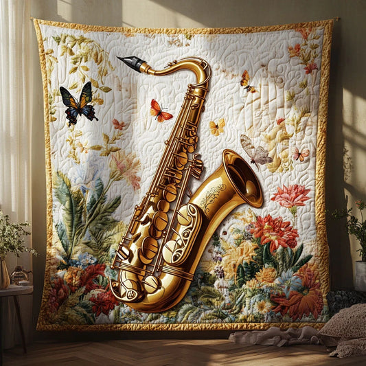 Saxophone Jazz Quilt Blanket