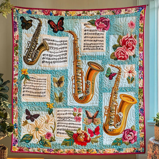 Saxophone Petal Quilt Blanket