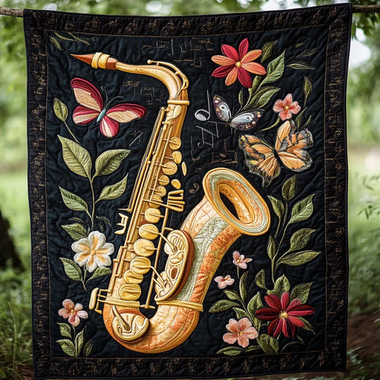Saxophone Vibe Quilt Blanket