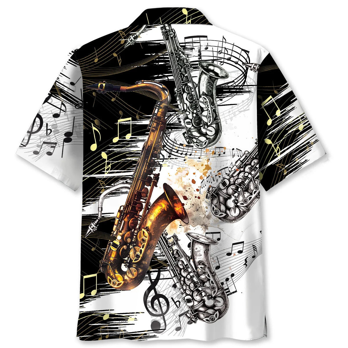 Saxophone Art Hawaiian Shirt, custom shirt gift for men (view 2)