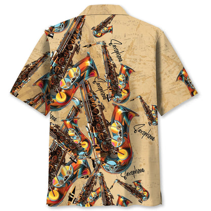 Saxophone Hawaiian Shirt, custom shirt gift for men (view 2)