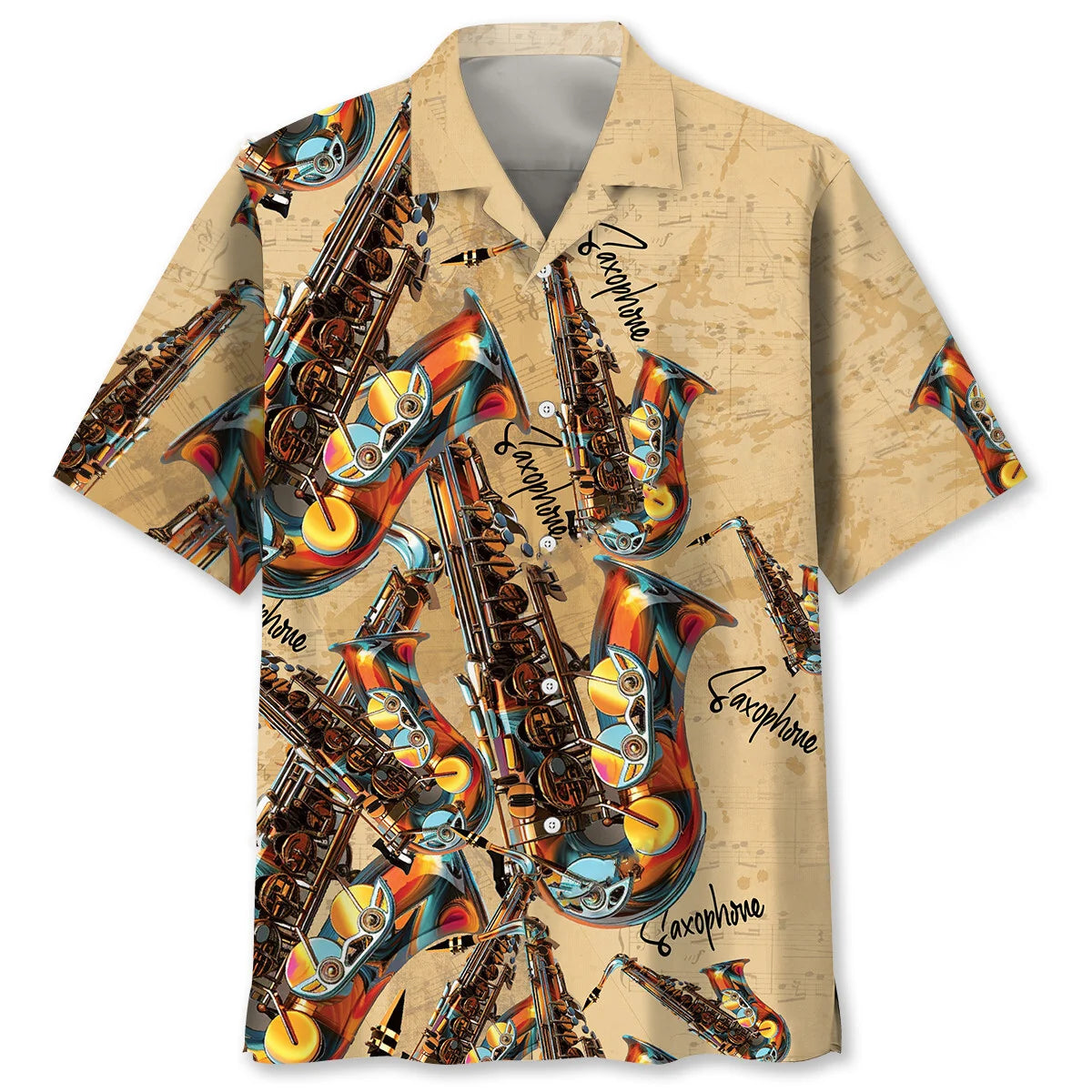 Saxophone Hawaiian Shirt, custom shirt gift for men (view 4)