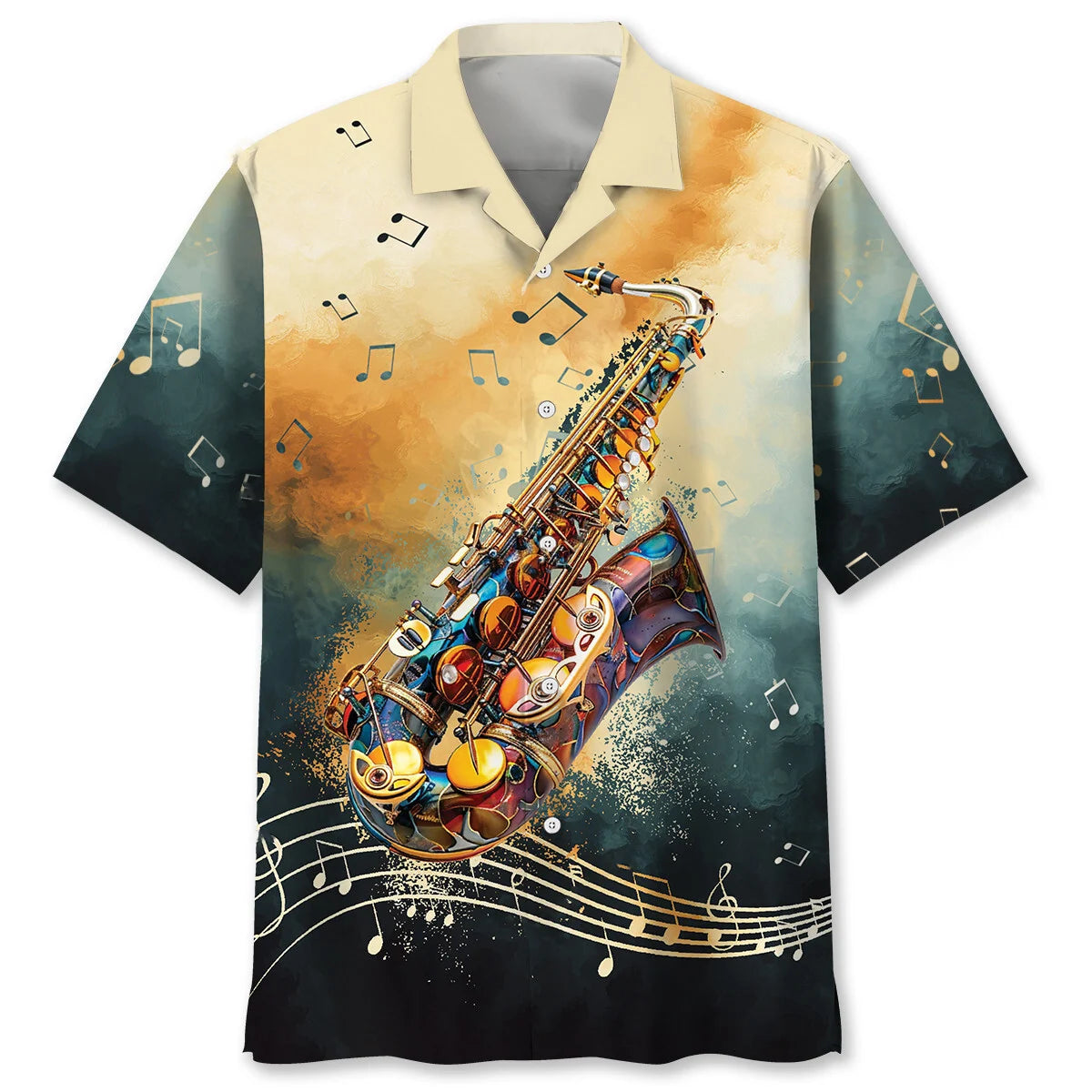 Saxophone Vintage Hawaiian Shirt, custom shirt gift for men (view 4)