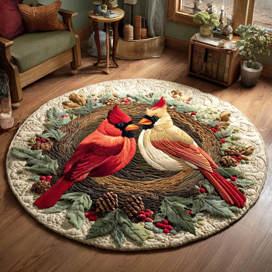 Scarlet Harmony Quilted Round Mat
