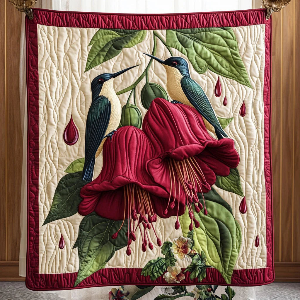 Scarlet Nectar Quilt Blanket