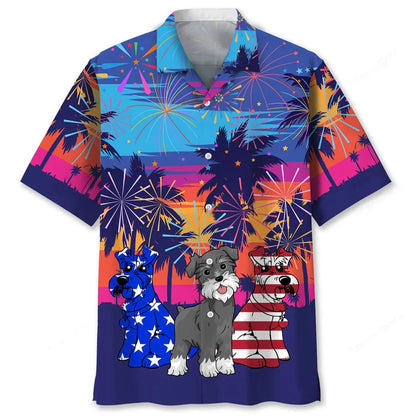 Schnauzer Firework Usa Hawaiian Shirt, patriotic gift for 4th of July (view 2)