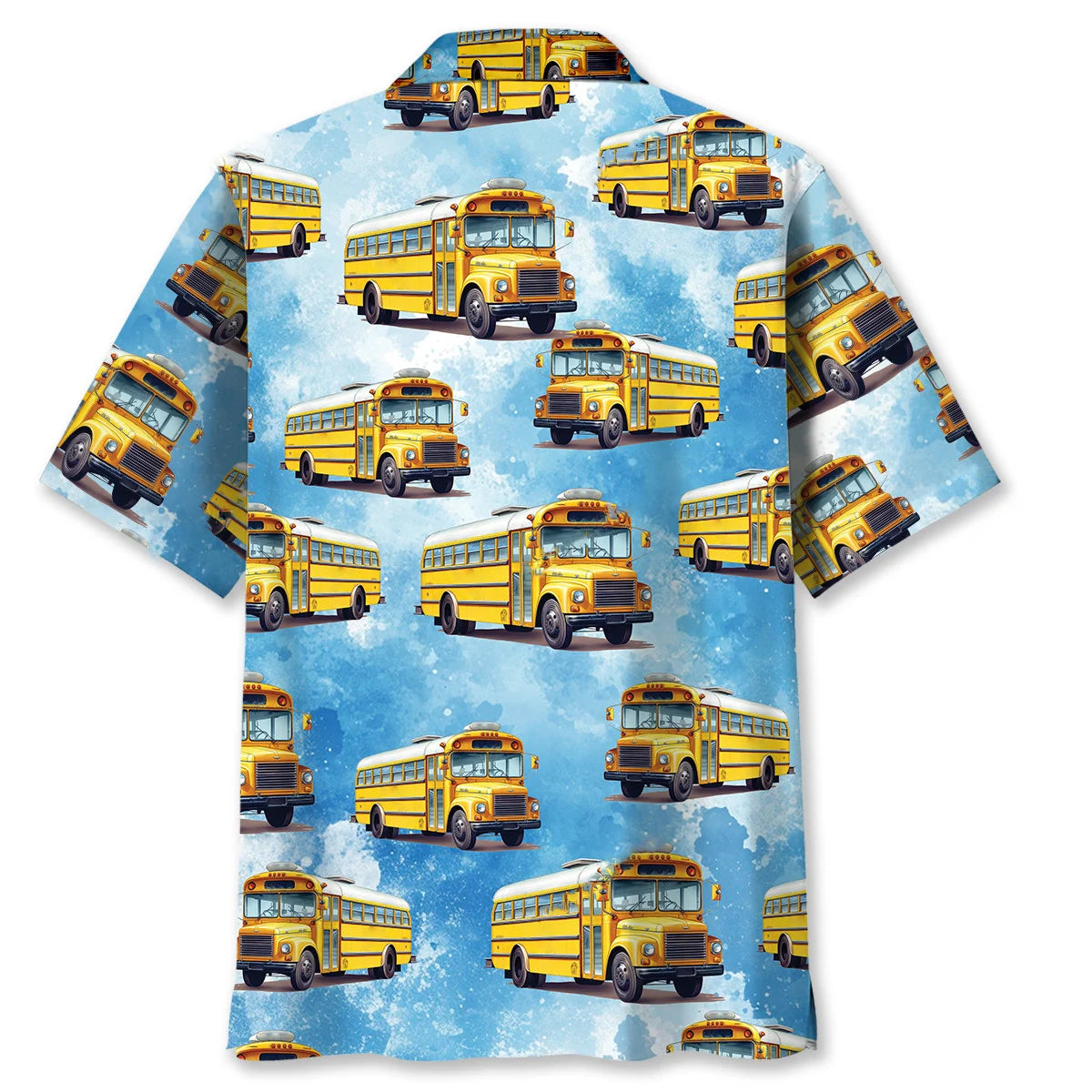 School Bus Blue Hawaiian Shirt, custom shirt gift for men (view 4)