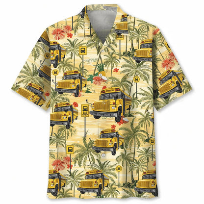 School Bus Coconut Hawaiian Shirt, custom shirt gift for men (view 2)