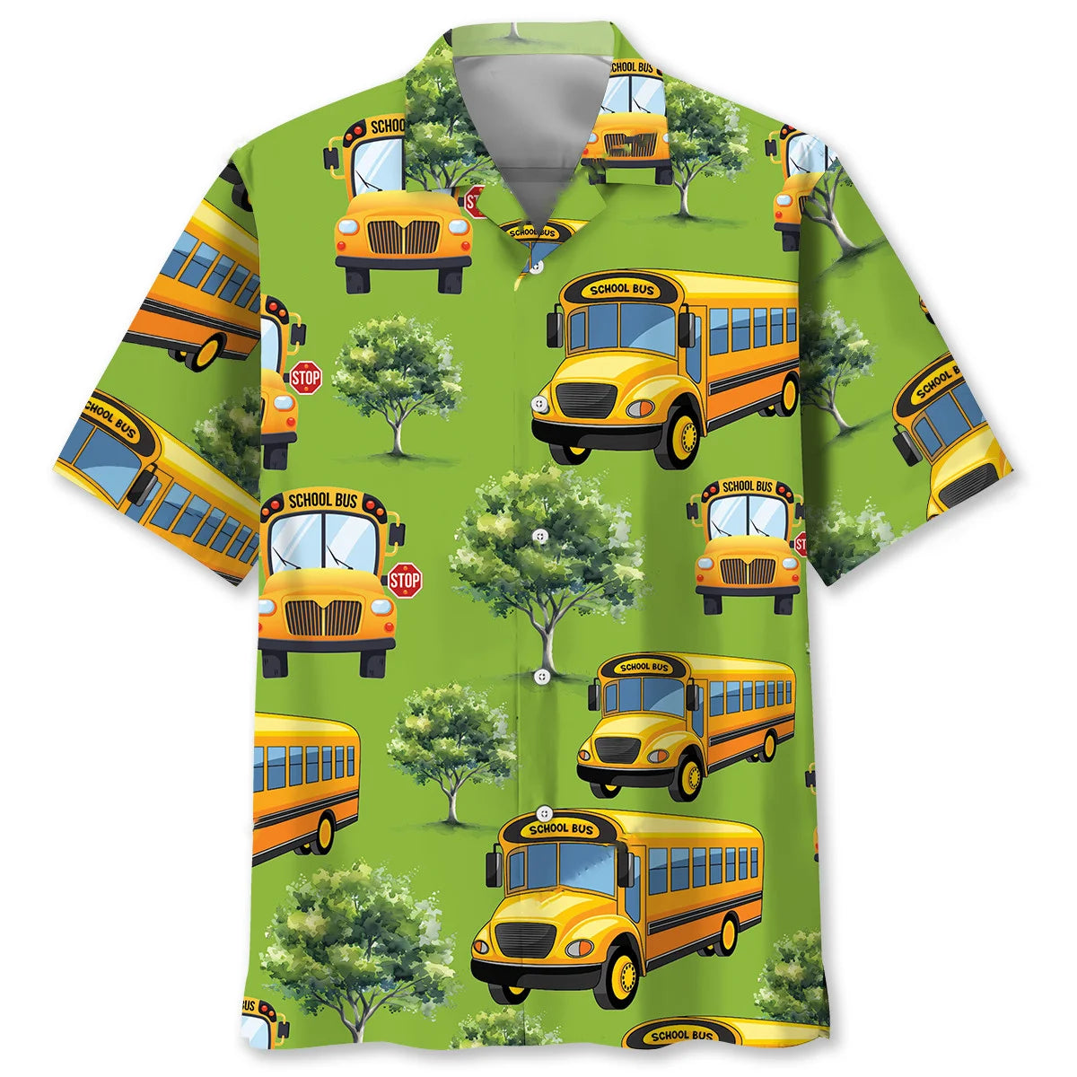 School Bus Drive Hawaiian Shirt, custom shirt gift for men