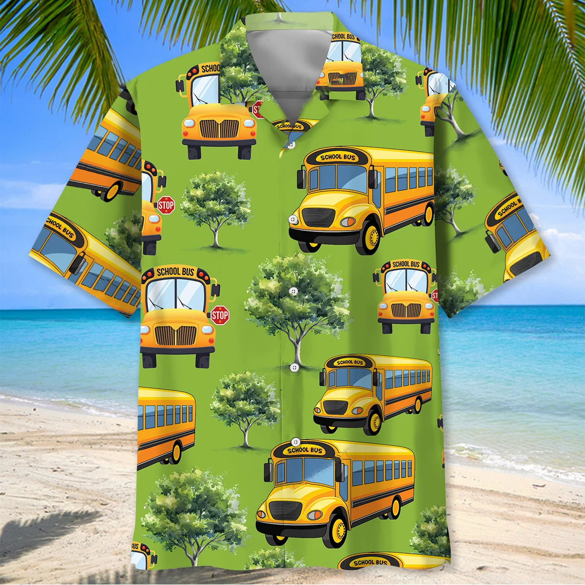 School Bus Drive Hawaiian Shirt, custom shirt gift for men (view 2)