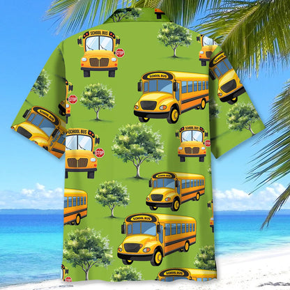 School Bus Drive Hawaiian Shirt, custom shirt gift for men (view 4)