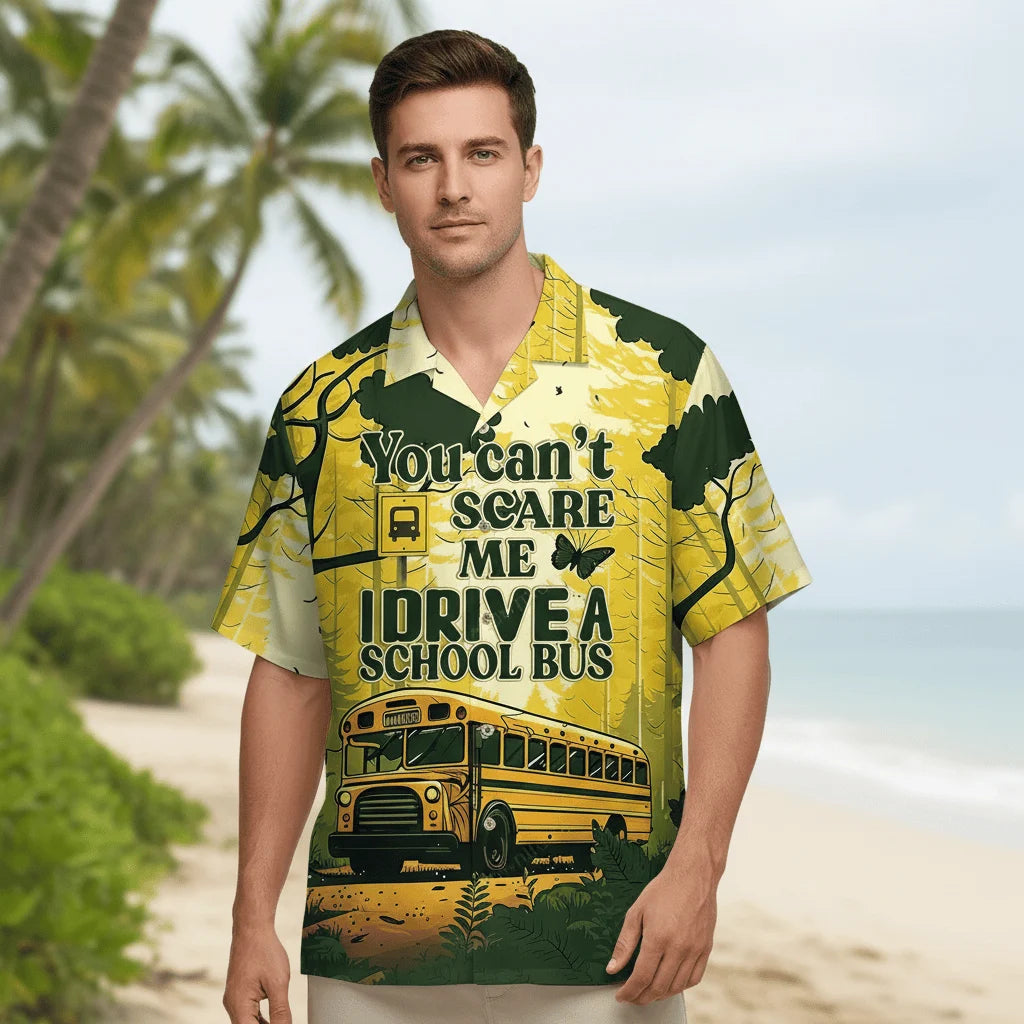School Bus Drive Hawaiian Shirt, custom shirt gift for men (view 5)